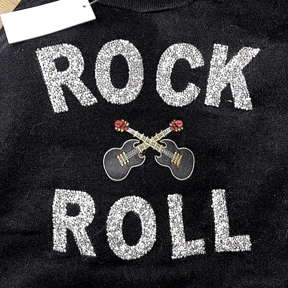 🆕🎸EXPRESSED SOCIETY: CREAM Rock N Roll Crop Crewneck Sweater XS - Picture 6 of 6